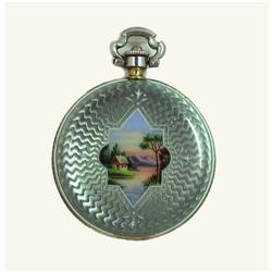 Gold, Enameled Pendant Watch by Aviva Watch Co. #832423