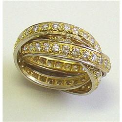 Yellow Gold Roll Ring with Diamonds.  #832426