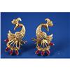 Image 1 : Fabulous Ruby and Diamond Gold Peacock Earrings #832456