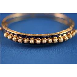 1940's Cobalt Blue emamel and Pearl 14K Gold #832461