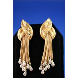 18K Gold and Platinum 1950's Diamond Dangle #832471