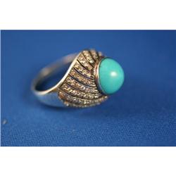 14K Gold Persian Turquoise and Diamond Estate #832476