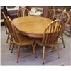 Image 1 : Oak Kitchen Table w/ Leaf and Six Chairs #832546