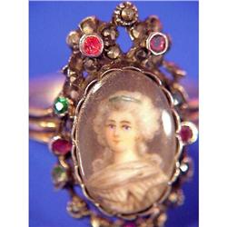 GEORGIAN  Ring PORTRAIT HP Miniature & Gems  #832597