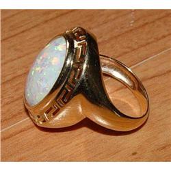 14kt Gold Opal Greek Key Cocktail Ring 14k #832604