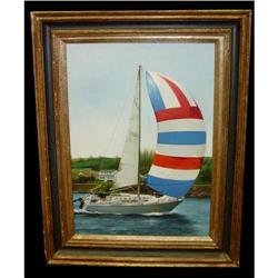 Sailboat Oil Painting Sail Boat Nautical Scene #832615