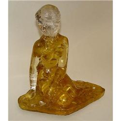 Nude female Girl sculpture Etling Paris lucite #832660