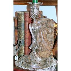 Pair  Art Nouveau Silvered  Candlesticks #832714