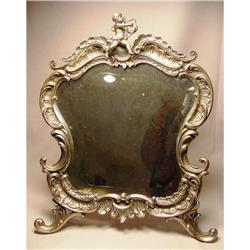 Exquisite Antique Silver Plated Cherub Mirror #832749