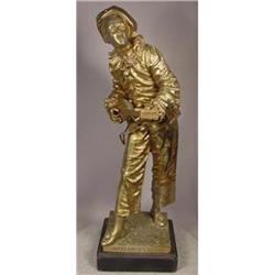 Antique French Gilt Bronze Sculpture Signed #832759