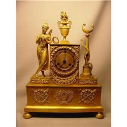 Beautiful Antique Mercury Gilt Bronze Clock #832766