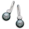 Image 1 : WhiteGold Earrings BLACK PEARL w DIAMOND #836707