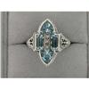 Image 1 : Filigree Ring BLUE TOPAZ w DIAMONDS #836732