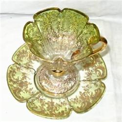 Moser Enameled Cup & Saucer #837056