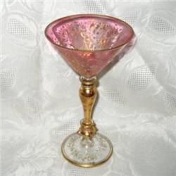 Moser Cranberry Wine Stem #837063