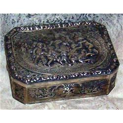 BACCHUS/ BACCHANALIAN SILVER CASKET BOX #837551