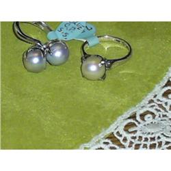 Blue Pearl Ring & White Pearl Ring Vintage #837587