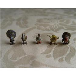 Miniature Lidice Cold Painted Bronzes 5 Birds #849614