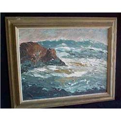 Vintage Impressionist Seascape Painting LSD. #849823