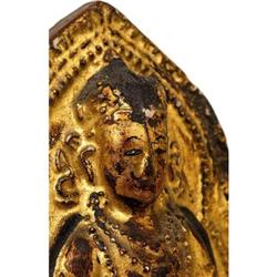 19C Chinese Tibetan Gilt Lacquer Clay Buddha #849880