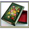HANDPAINTED RUSSIAN LACQUER BOX VFINE FLOWERS #850295