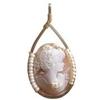Image 1 :  HANDCARVED CAMEO Gold Pendant w PEARLS #855588