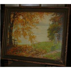 Peaceful Autumn Leaves with Lady in Summer #855677