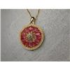 Image 1 : Estate 14K YG Filigree Ruby Diamond Pendant #855820