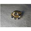 Image 1 : Estate 14K YG Gold Diamond Sapphire Swirl Ring #855928