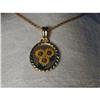 Image 1 : Estate 14K YG Gold Enamel Sunflower Pendant #855943