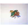 Image 1 : Estate 14K YG Gold Emerald Bumble Bee Brooch #855948