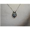 Image 1 : 14K WG Gold Blue Topaz Diamond Heart Necklace #856162