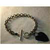 Image 1 : Beautiful Estate 14K WG Gold Tag Heart Bracelet #856194