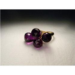 Estate 14K YG Faceted Amethyst Designer Ring #856220