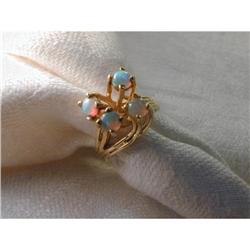 Rare Estate 14K YG Gold Opal Handmade Ring #856233