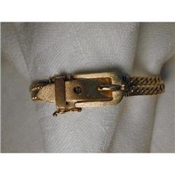 Estate 14K Brushed YG Gold Belt Buckle Bracelet #856254