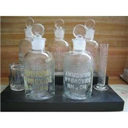 5 Wheaton Laboratory Chemistry Bottles with #856311