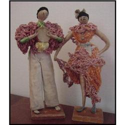Doll Cloth Cuba Couple Yarn Early Dolls #856357