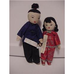 Doll Cloth Chinese Boy and Girl Made in Hong #856395