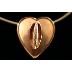 Beautiful 14K Gold Diamond Heart Pendant on #856453