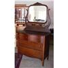 Image 1 : Dark Stained Dresser With Mirror #856472