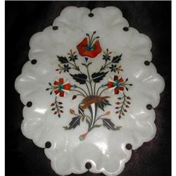 Italian Pietra Dura marble dish with inlaid #856487