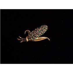 MARKED WEISS DESIGNER PIN SILVER AND BLUE #856556