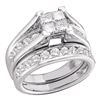 Image 1 : Invisible-set Diamond Bridal Wedding Engagement Ring Set 1/2 Cttw 10k White Gold