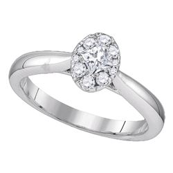 Diamond Solitaire Bridal Wedding Engagement Ring 3/8 Cttw 14kt White Gold