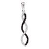 Image 1 : Round Black Color Enhanced Diamond Infinity Pendant 1/8 Cttw 14kt White Gold