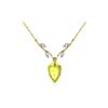 Image 1 : Genuine 9.02 ctw Lemon Quartz & Diamond Necklace 14KT Yellow Gold - REF-33K2V