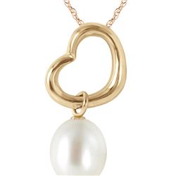 Genuine 4 ctw Pearl Necklace 14KT Yellow Gold - REF-25H8X