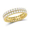 Image 1 : Diamond Double Row Eternity Wedding Band 2.00 Cttw 14kt Yellow Gold