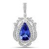 4.50 ctw Tanzanite & Diamond Pendant 14K White Gold - REF-297R2K